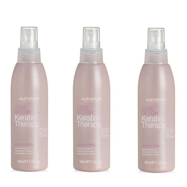 Pachet 3 x Lapte de Par cu Cheratina - Alfaparf Milano Lisse Design Keratin Therapy Keratin Milk 100 ml