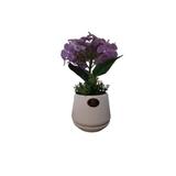 Hortensie mov artificiala decorativa  in ghiveci ceramic, 23 cm