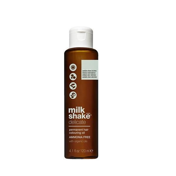 Vopsea permanenta pe baza de ulei Milk Shake Delicate Hazelnut Level 7, Castaniu Deschis, 120ml