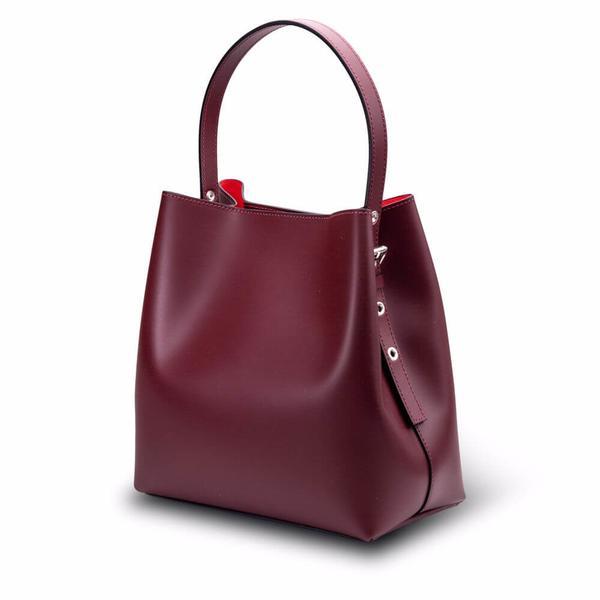 Geanta Zoria Burgundi Shopper Cu Interior Rosu