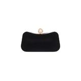 Geanta Clutch Dama, Design Retro Elegant, Inchidere cu Perla, cu Lantisor, Incapatoare, Negru 20.5x12.5.x5.5 cm