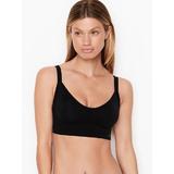 Bustiera sport dama, Victoria's Secret, Seamless V-Scoop Lounge, Black, XS INTL