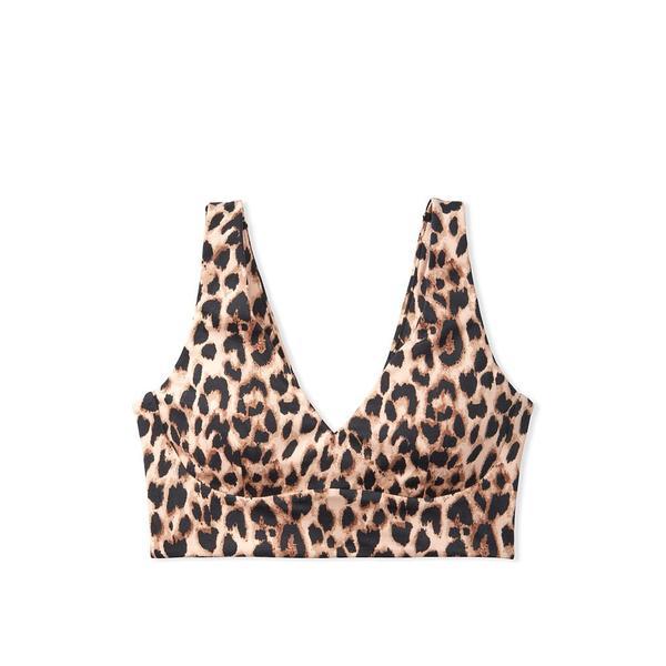 Bustiera sport dama,Victoria's Secret,Unlined Essential Plunge Bralette,Animal Print,S