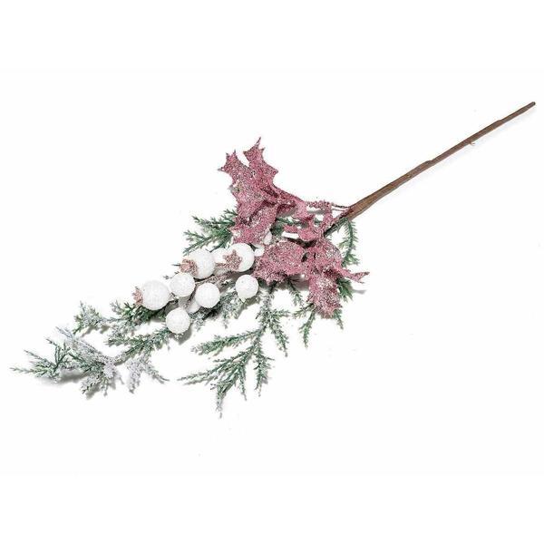 Crenguta artificiala cu floare roz Decorer 36 cm