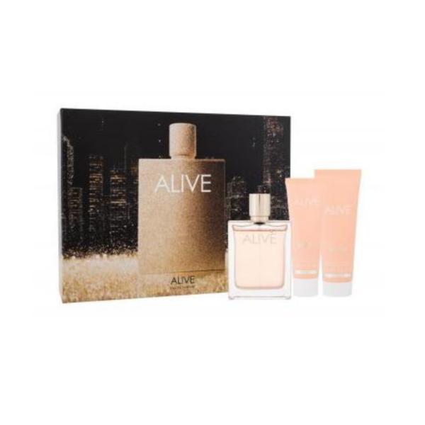 Set cadou pentru femei Hugo Boss Boss Alive Apa de parfum 80 ml + Loțiune corporală 75 ml + Gel de duș 50 ml