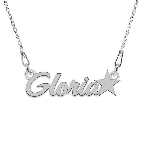 Colier Argint, Steluta, Nume Gloria 45 cm