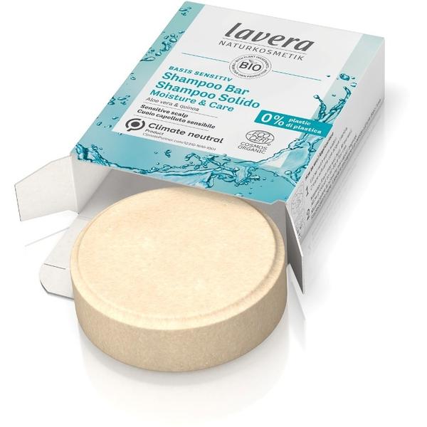 Sampon Solid Hidratant cu Aloe Vera si Quinoa Shampoo Bar Moisture & Care Lavera, 50 g