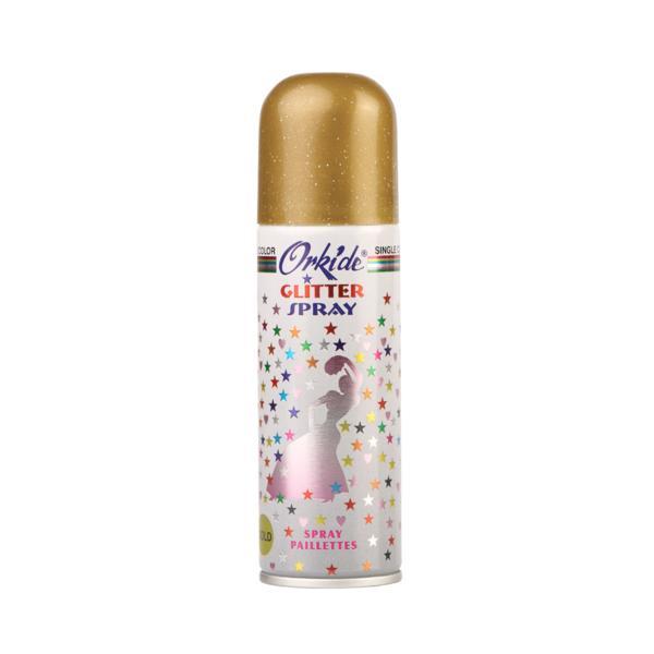 Spray Stralucitor Auriu tip glitter pentru par si corp Orkide, 90 ml