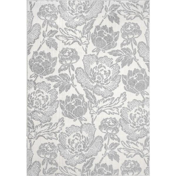 Covor Modern, Sofia Floral, Alb/Gri, 160x230 , 2450 gr/mp