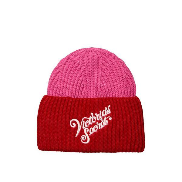 Caciula, Fluo Pink Colorblock Beanie, Victoria&#039;s Secret