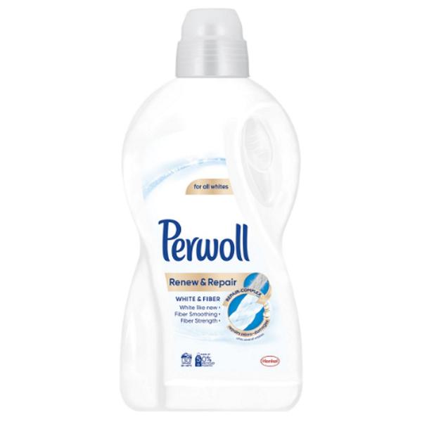 Detergent Lichid pentru Rufe Albe - Perwoll Renew & Repair White & Fiber for All Whites, 1800 ml