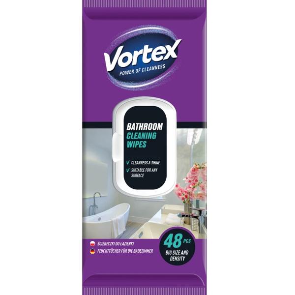 Servetele Umede pentru Curatarea Baii - Vortex Bathroom Cleaning Wipes, 48 buc