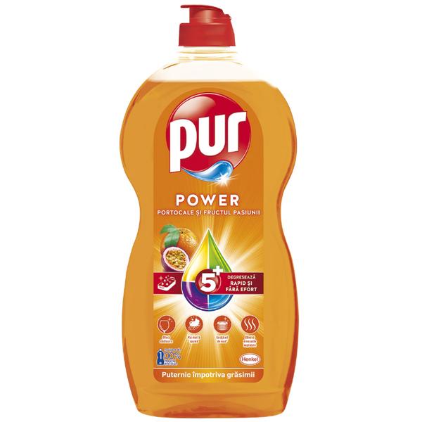 Detergent Lichid de Vase Portocale si Fructul Pasiunii Pur Power, 1200 ml