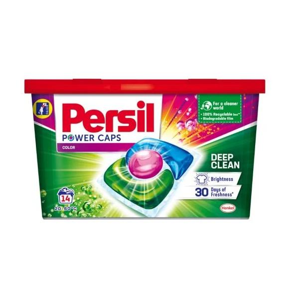 Detergent Capsule pentru Rufe Colorate - Persil Power Caps Color Deep Clean, 14 buc
