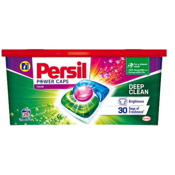 Detergent Capsule pentru Rufe Colorate - Persil Power Caps Color Deep Clean, 26 buc