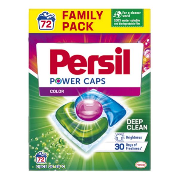 Detergent Capsule pentru Rufe Colorate - Persil Power Caps Color Deep Clean, 72 buc