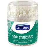 Betisoare de Urechi Biodegradabile din Bumbac - Septona 100% Biodegradable, 100 buc