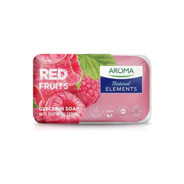 Sapun Solid Natural cu Aroma de Fructe Rosii si Glicerina - Aroma Natural Elements Red Fruits Glycerin Soap, 100 g