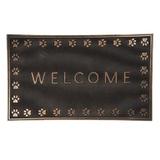 Covoras intrare casa antiderapant cauciuc maro Welcome 75 cm x 45 cm x 1 h