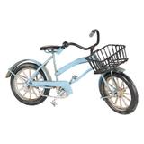 Macheta Bicicleta Retro din metal albastru antichizat 16 cm x 5 cm x 9 h