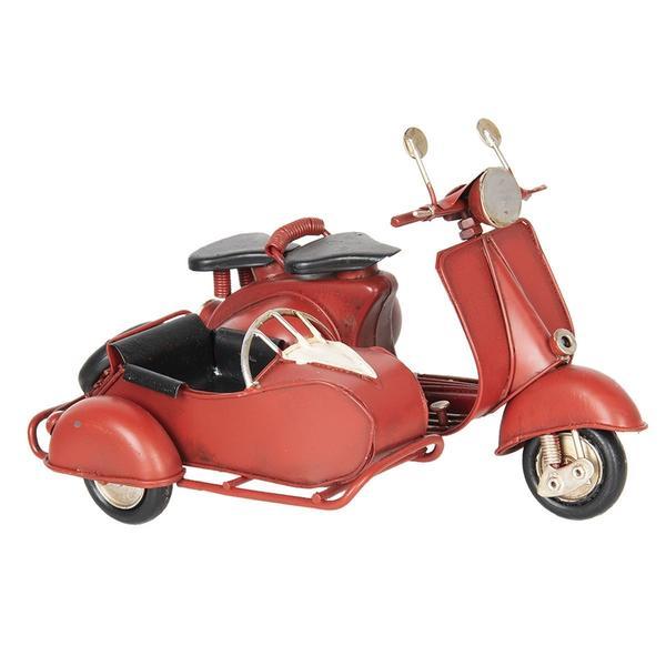 Macheta Motocicleta cu atas Retro metal rosie 18 cm x 13 cm x 12 h