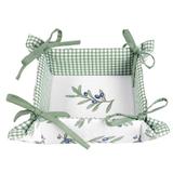 Cos paine bumbac alb verde decor Masline 35 cm x 35 cm x 8 cm - Decorer