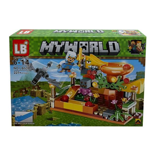 Set de constructie LB+, My World of Minecraft cu efecte luminoase si parti mobile, 227 piese