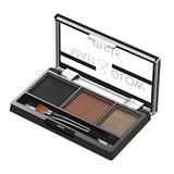 Fard sprancene profesional Meis Cosmetics, Eyebrow Shadow Matt&Glow, perie inclusa 03, 3.2g