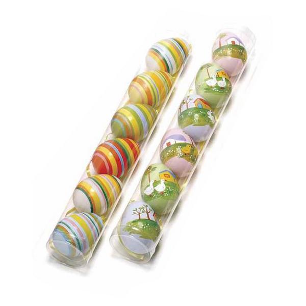 Set 12 oua decorative din plastic multicolor 22C 5x6 cm - Decorer