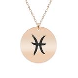 Colier argint 925 placat cu aur Roz personalizat cu semn zodiacal Pesti