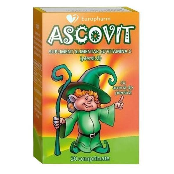 SHORT LIFE - Ascovit Piersica Europharm 100mg, 20 comprimate