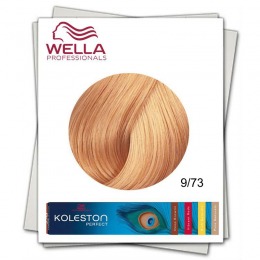 Vopsea Permanenta - Wella Professionals Koleston Perfect nuanta 9/73 blond luminos castaniu roscat