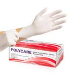 Set 100 buc , Manusi de Unica Folosinta, Polycare, 100% Latex, Nepudrate, Rezistenta la Perforare, Fara Alergeni, Culoare Alba, marimea M