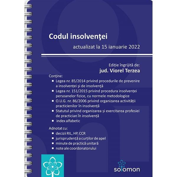 Codul insolventei act. 15 ianuarie 2022