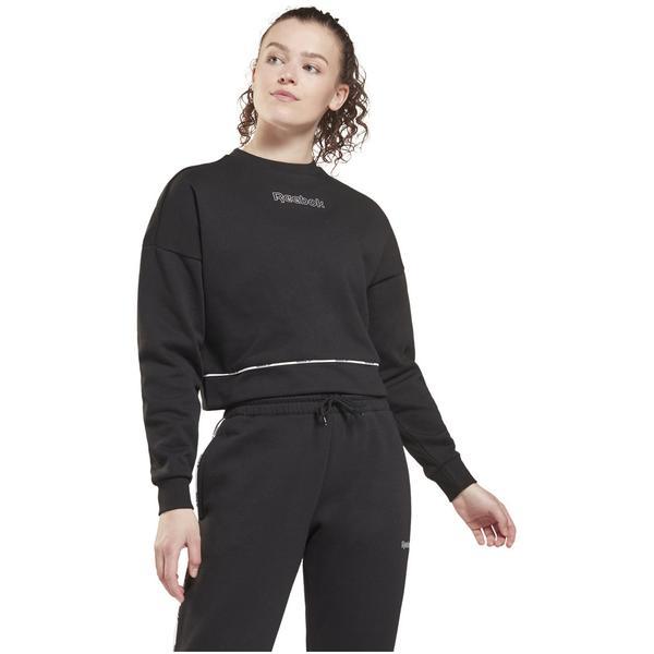 Bluza femei Reebok Piping Crewneck GV3298, L, Negru