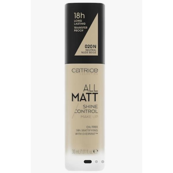 Fond de ten catrice All Matt Shine Control 020 N Neutral Nude Beige, 30 ml