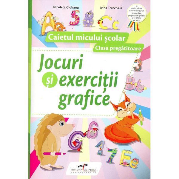 Jocuri si exercitii grafice - Clasa pregatitoare - Caiet+marker+buretel+tablita - Nicoleta Ciobanu, editura Cd Press