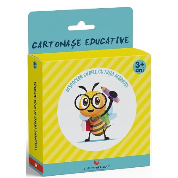 Descopera cifrele cu nuta albinuta (cartonase educative) 3 ani+