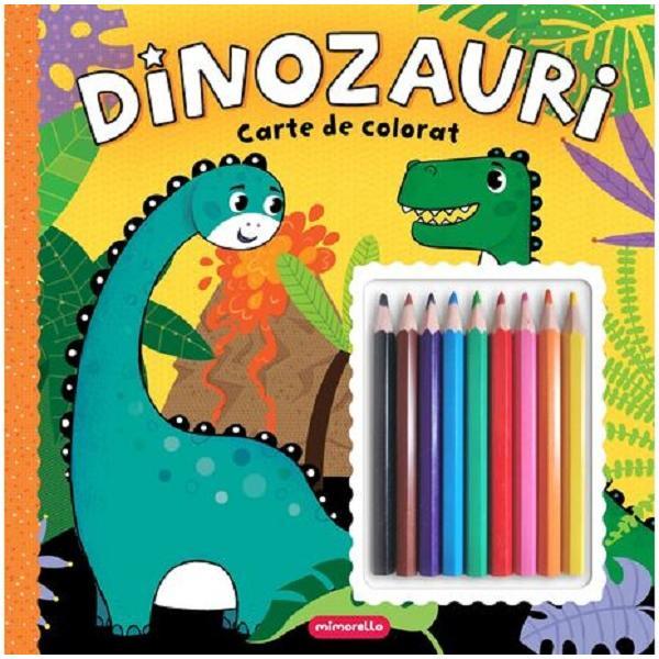 Dinozauri. Carte de colorat cu creioane, editura Kreativ