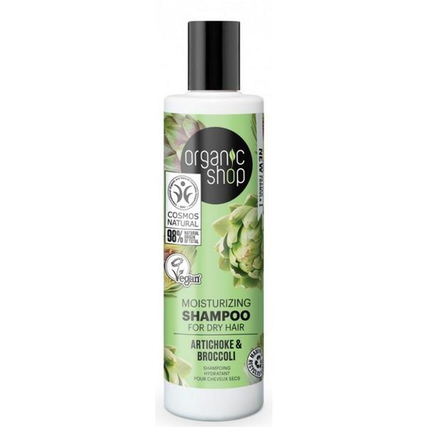 Sampon Hidratant pentru Par Uscat cu Brocoli si Anghinare Mosturizing Artichoke &amp; Broccoli Organic Shop, 280 ml