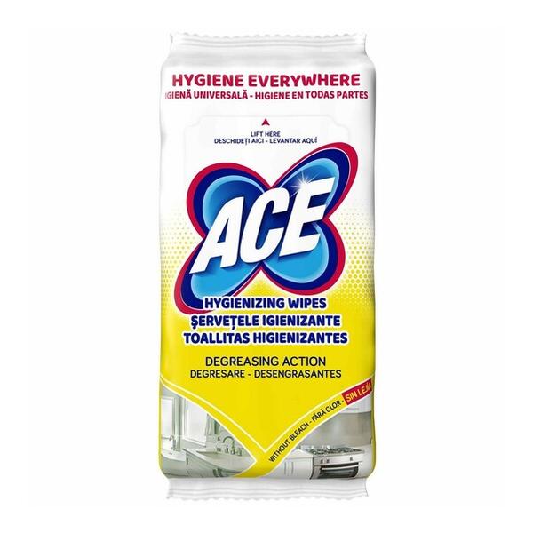 Servetele Igienizante Degresante - ACE Hygienizing Wipes Degreasing Action, 40 buc