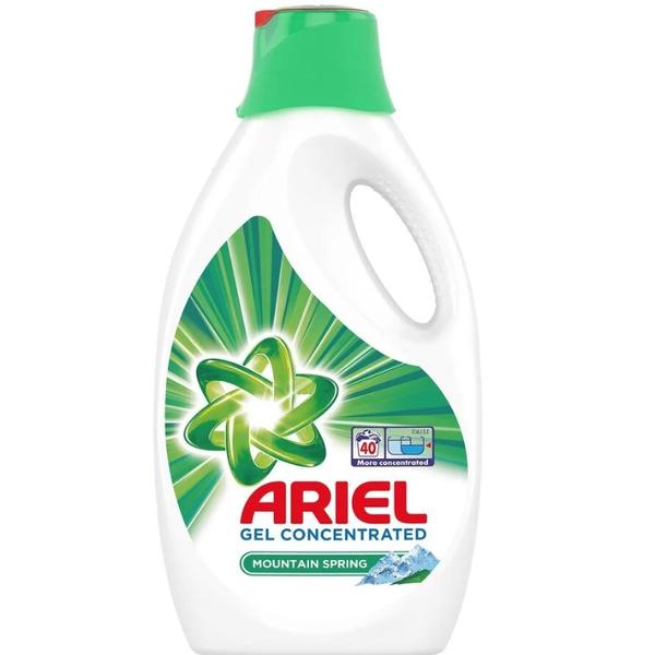 Detergent Automat Lichid cu Aroma Primavaratica de Munte - Ariel Gel Concentrated Mountain Spring, 2200 ml