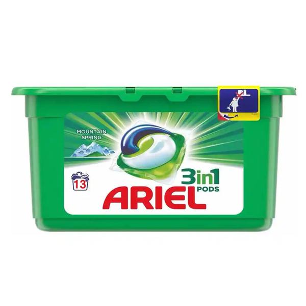 Detergent Capsule cu Aroma Primavaratica de Munte - Ariel All in 1 Pods Mountain Spring, 13 buc