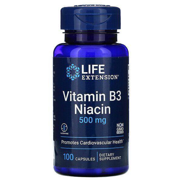 Vitamina B3 Niacina (500 Mg) Life Extension, 100capsule - Esteto.ro