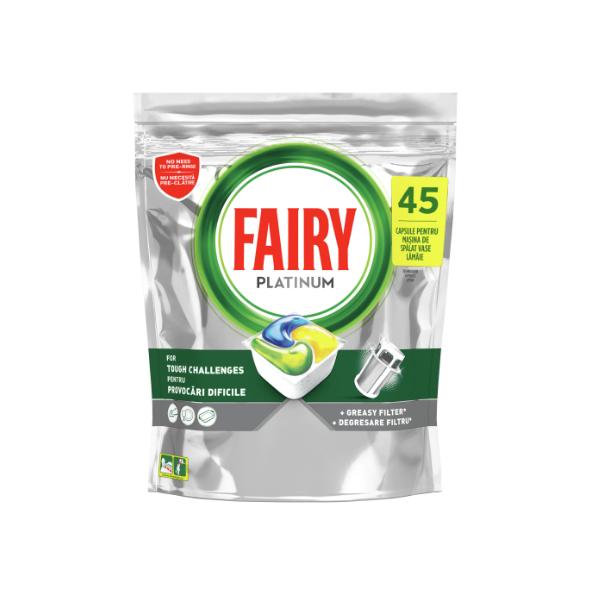 Detergent Capsule pentru Masina de Spalat Vase - Fairy Platinum, 45 capsule