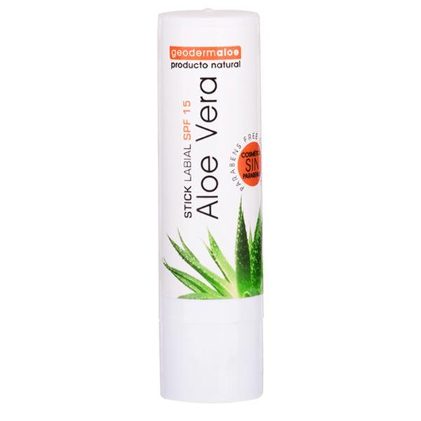 Balsam de buze cu Aloe Vera cu protectie solara SPF15, 4ml, GeodermAloe