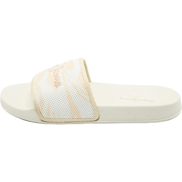 Slapi femei Pepe Jeans Slider Zebra PLS70106-817, 38, Alb