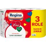 Prosop de Bucatarie 3 straturi - Regina Love Kitchen Roll, 2 role+1