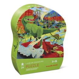 Puzzle Tărâmul Dinozaurilor în Cutie cu Formă Originală - Crocodile Creek