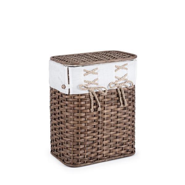 Cos rufe din rattan maro Simplicity 38x25x48 cm - Decorer